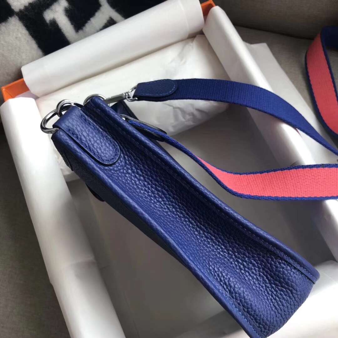 에르메스 미니 에블린16 블루 은장 토고가죽